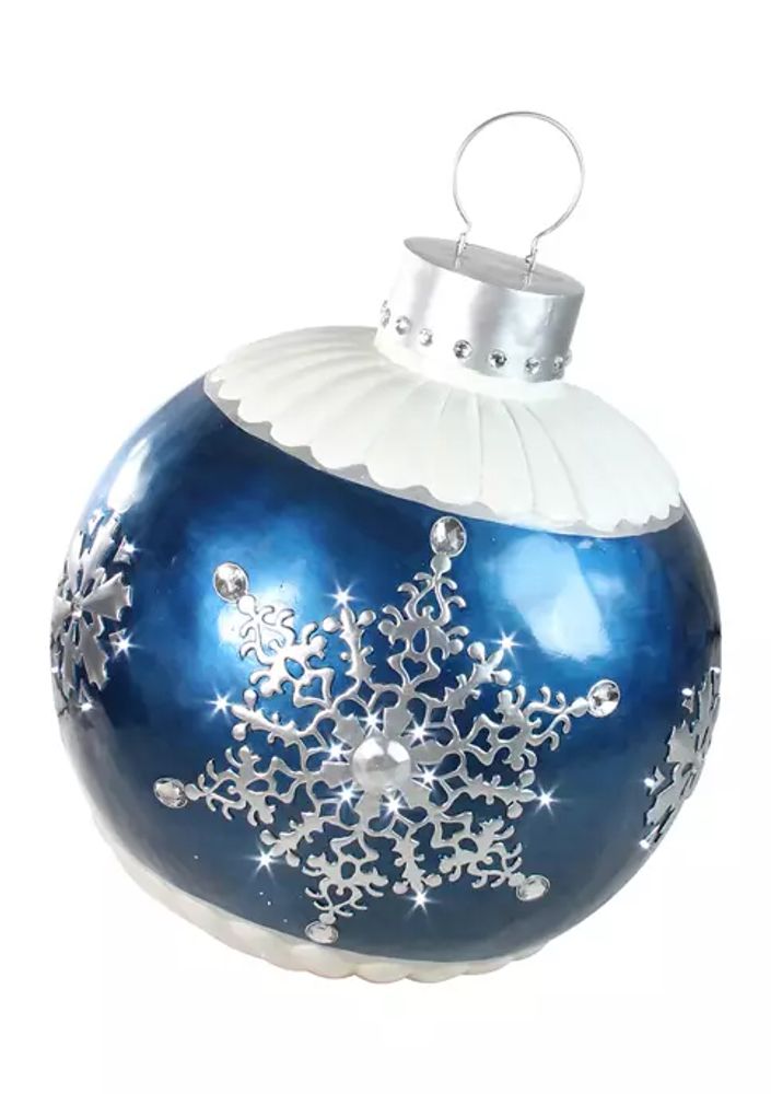 Belk 37Inch LED Lighted Blue Ball Christmas Ornament with Snowflake Outdoor  Decoration | The Summit