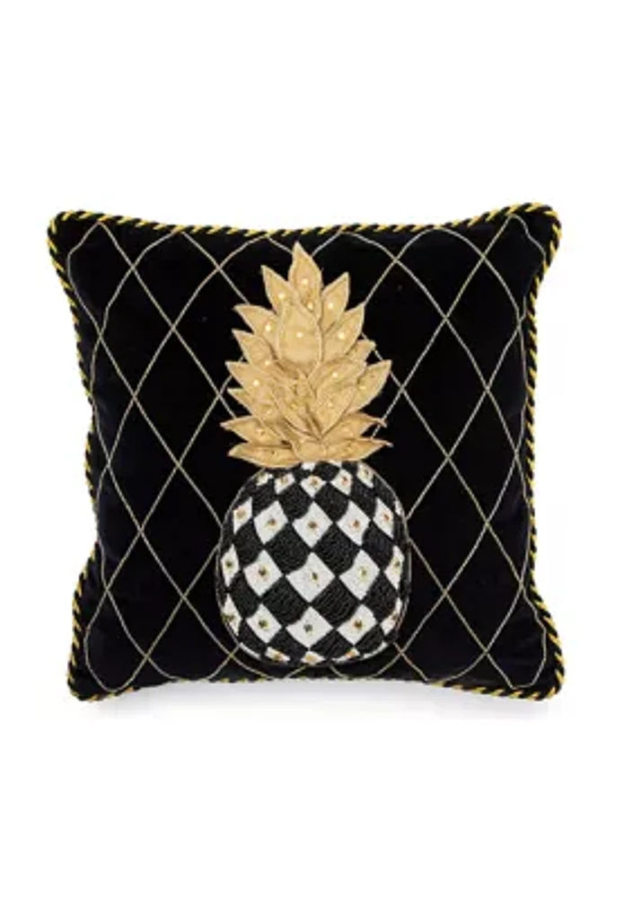 Pineapple Black Pillow