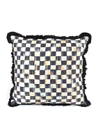 Courtly Check Ruffled Square Pillow