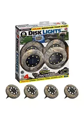 Bell + Howell Disk Lights Slate Solar Powered Outdoor Integrated LED Path Disk Lights -Pack