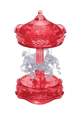 3D Crystal Puzzle - Carousel (White/Red): 83 Pieces