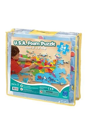 USA Foam Map Floor Puzzle: 54 Pieces