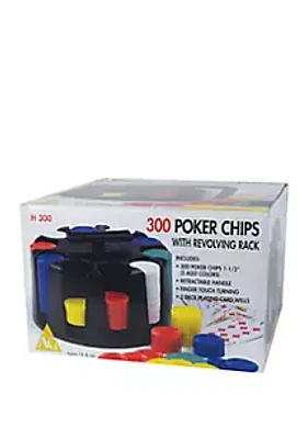 John N. Hansen Co. 300 Poker Chips with Revolving Rack