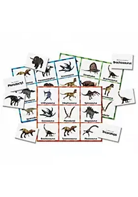 Learning Journey International Match It! Bingo - Dinosaurs - Reading Game for Preschool and Kindergarten 36 Picture Word Cards