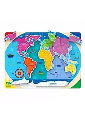 Learning Journey International Lift & Learn Continents & Oceans Puzzle - Preschool Toys & Gifts for Boys & Girls Ages 3 and Up
