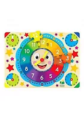 Learning Journey International Lift & Learn Clock Puzzle - Pictures Underneath Each Piece - Preschool Toys & Gifts for Boys & Girls Ages 3 and Up