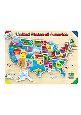 Learning Journey International Lift & Learn Puzzle – USA Map – Preschool Toys & Gifts for Boys & Girls Ages 3 and Up