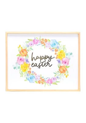 Vivid Floral Happy Easter Framed Wall Art