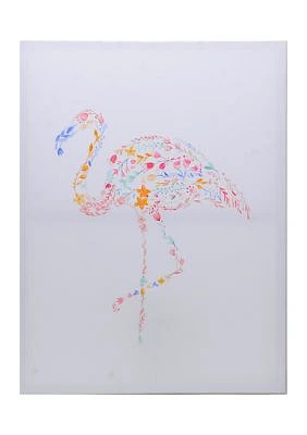 Floral Flamingo Canvas Wall Art