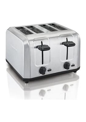 Brushed Stainless Steel 4-Slice Toaster w/ Extra Wide Slots