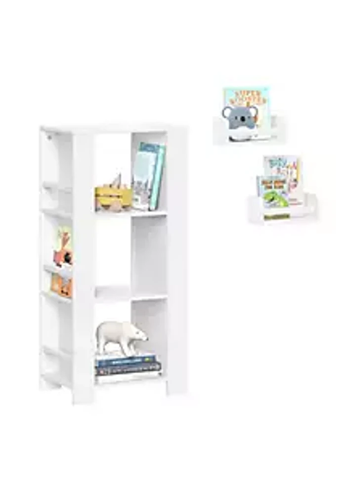 RiverRidge Home Book Nook Kids Multi-Cubby Storage Tower with a 2-Pack of 10" Bookshelves