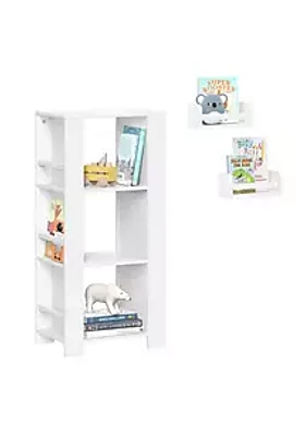 RiverRidge Home Book Nook Kids Multi-Cubby Storage Tower with a 2-Pack of 10" Bookshelves