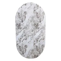 2 Pack Oval Bubble Bath Mat in Marble Print