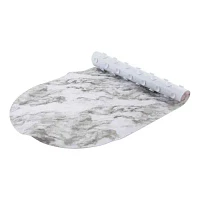 2 Pack Oval Bubble Bath Mat in Marble Print