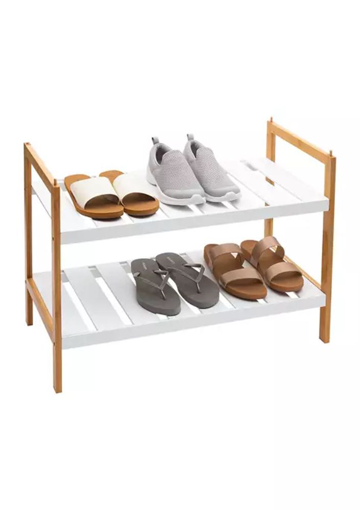 Belk 2 Pack Sonora Bamboo 2 Tier Stackable Shoe Rack | The Summit