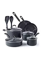 Cook N Home 12-Piece Nonstick Hard Anodized Cookware Set, Black