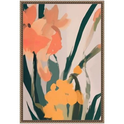 Flower Petals Abstract Framed Canvas Wall Art Print