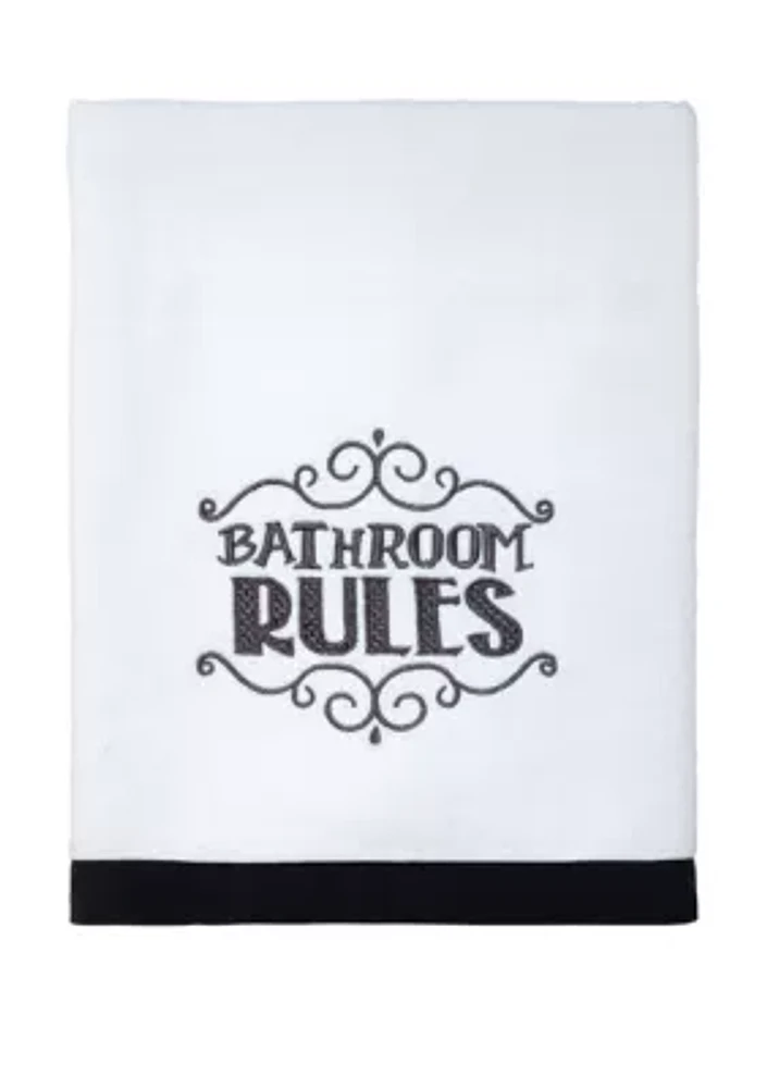 Chalk it Up White Bath Towel