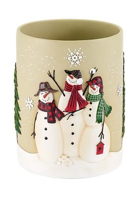 Snowmen Gathering Wastebasket