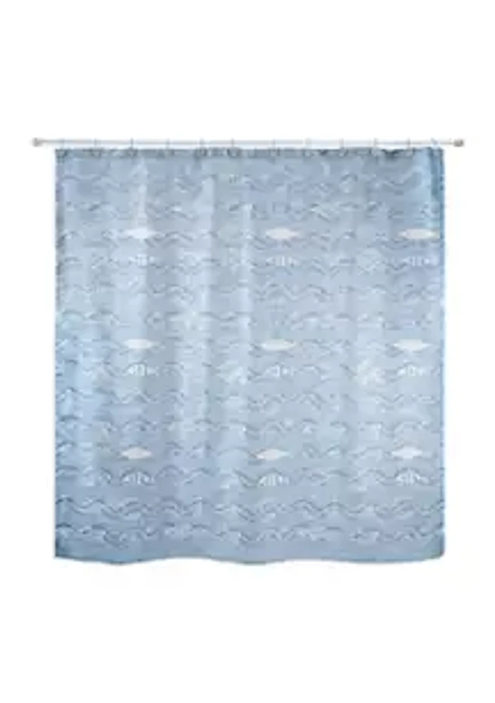 Avanti Blue Fin Bay Shower Curtain