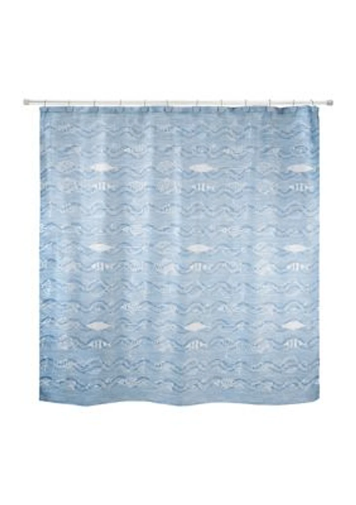 Blue Fin Bay Shower Curtain