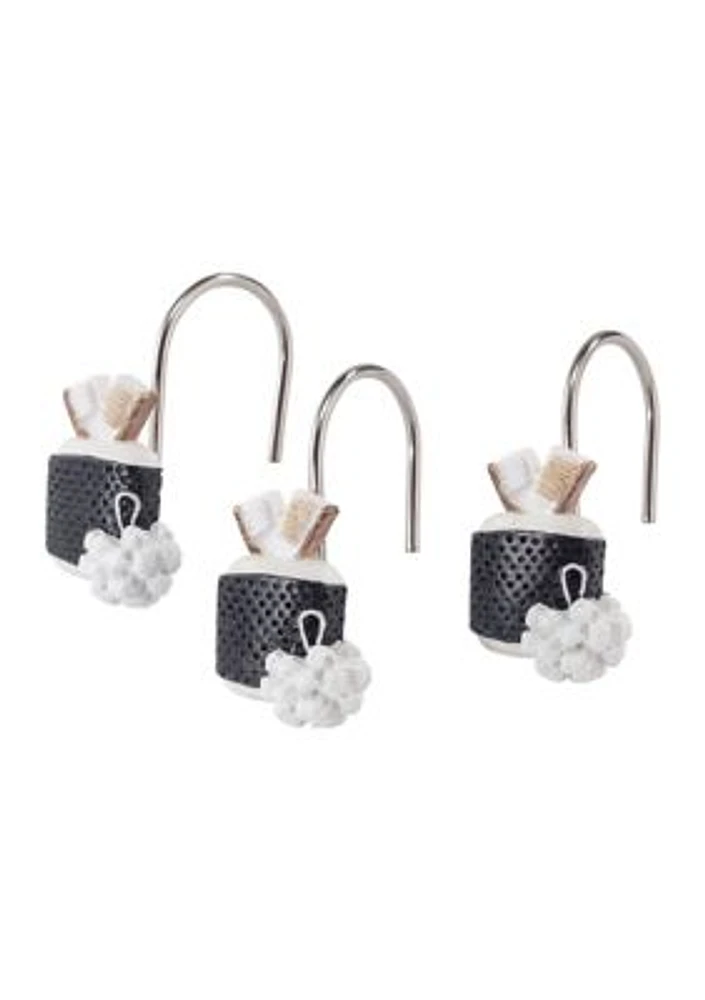 Bath Icons 12 Piece Shower Hooks