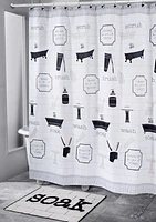 Bath Icons Shower Curtain