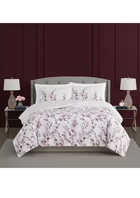 Purple Floral Comforter Set