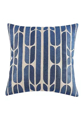 Palmdale Blue Embroidered Pillow