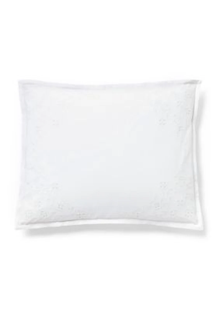 Marguerite Embroidery Throw Pillow