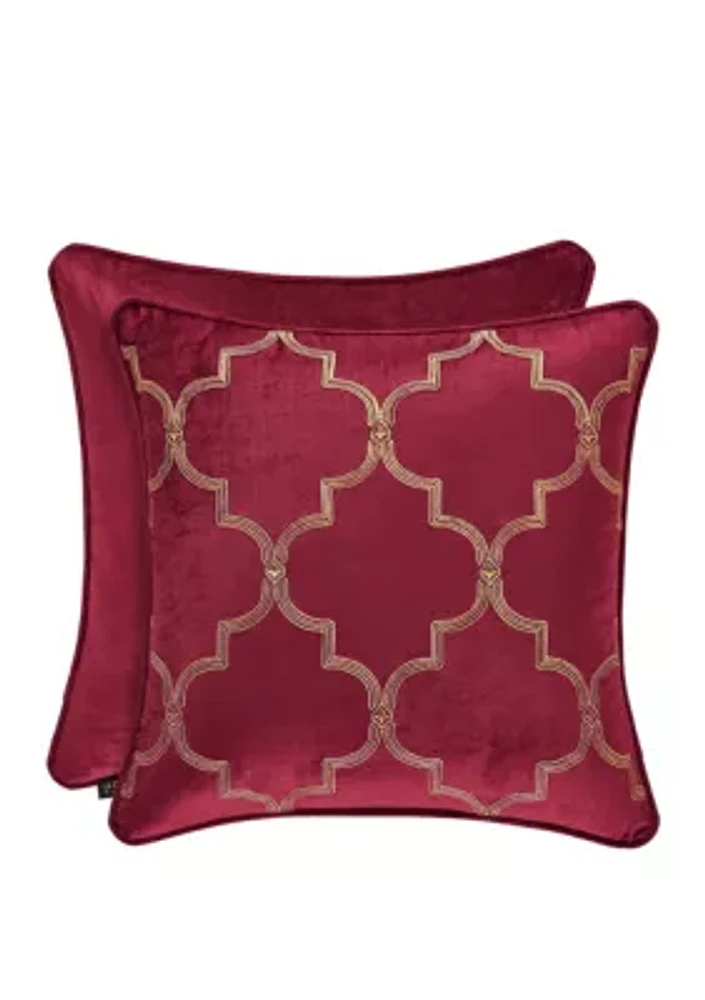 Maribella 18" Square Embellished Decorative Throw Pillow