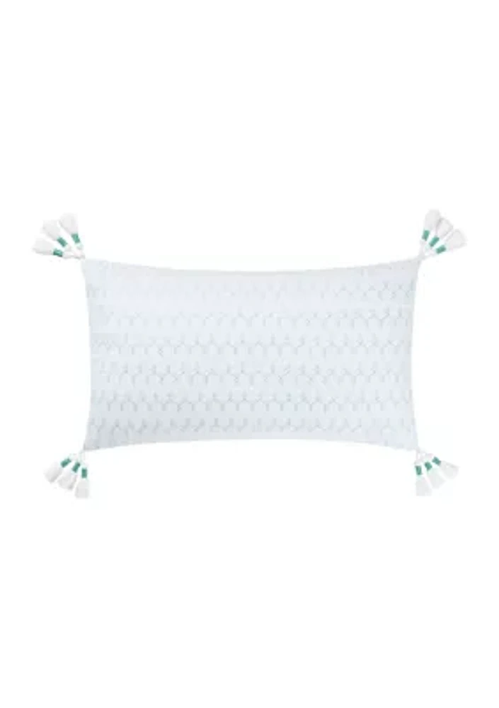 Quilted Vine Small White Decorative Pillow