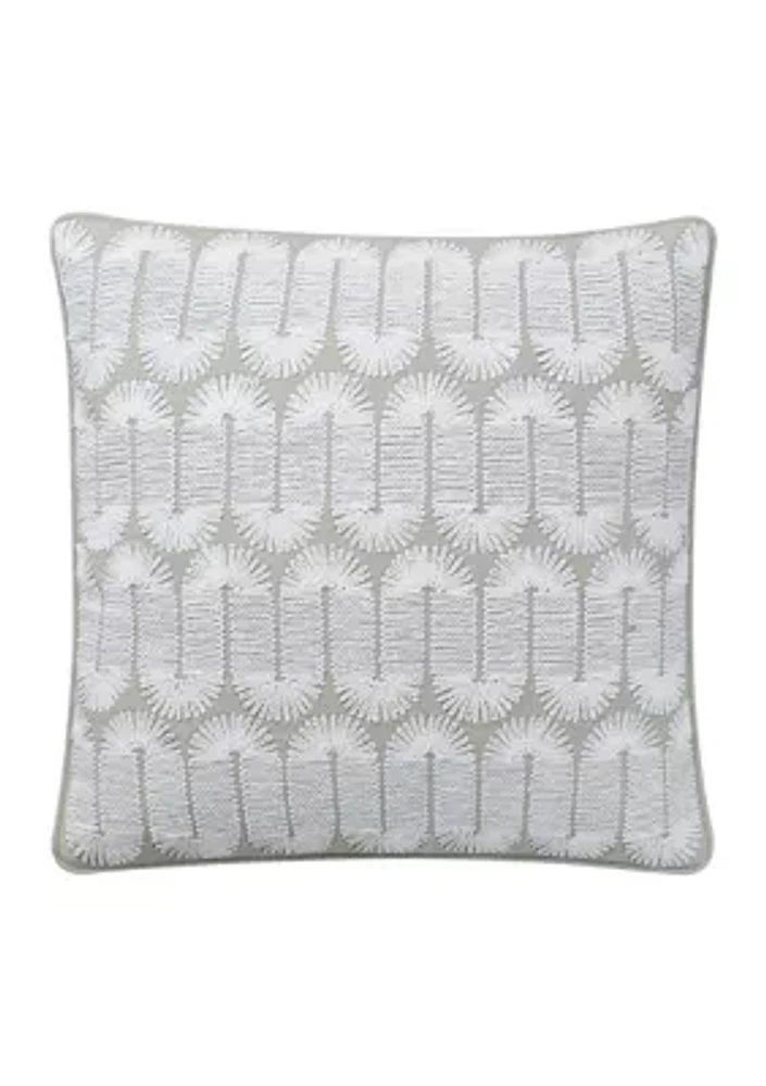 Oceanside Square Gray/White Dec Pillow