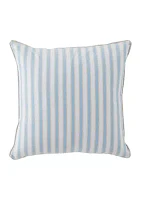  Chambray Stripe Square Blue Decorative Pillow