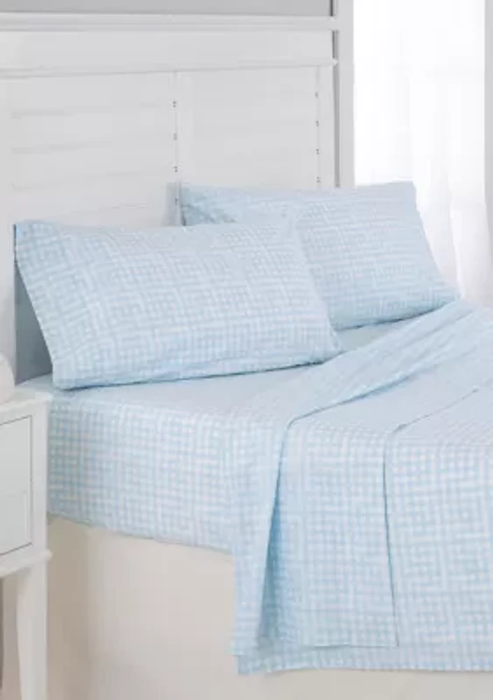 Beaufort Watercolor Gingham Sheet Set