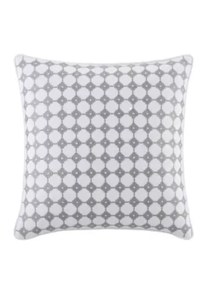 Laurel Embroidery Square Decorative Pillow