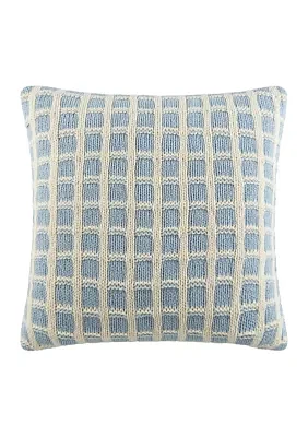Zephyr Knitted Square Ivory Decorative Pillow