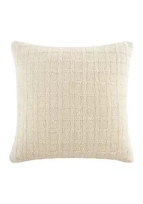 Zephyr Square Chambray Ivory Decorative Pillow