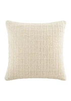 Zephyr Square Chambray Ivory Decorative Pillow