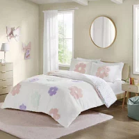 Gracie Floral Reversible Tufted Chenille Duvet Cover Set