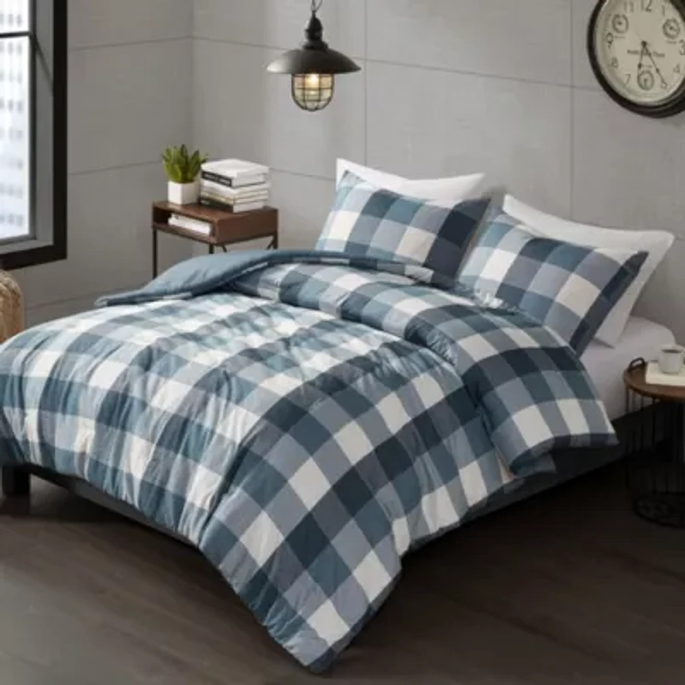 Jonah Plaid Check Printed Comforter Set