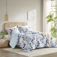 Gabby Reversible Floral Botanical Seersucker Comforter Set