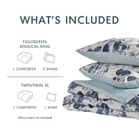 Gabby Reversible Floral Botanical Seersucker Comforter Set