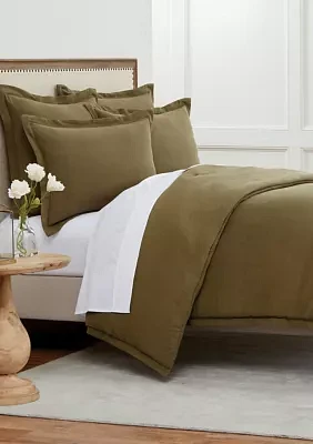 Linen Hemstitch Comforter Set