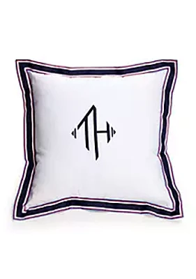Tommy Hilfiger Monogram Grosgrain Decorative Pillow 18-in.x 18-in.
