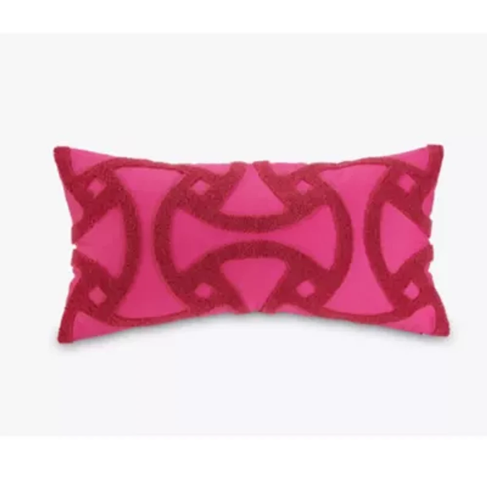 Tonal Tufted Embroidered Oblong Pillow