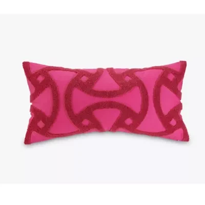 Tonal Tufted Embroidered Oblong Pillow