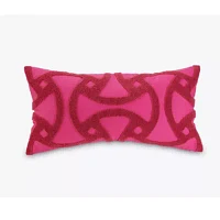 Tonal Tufted Embroidered Oblong Pillow