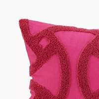 Tonal Tufted Embroidered Oblong Pillow