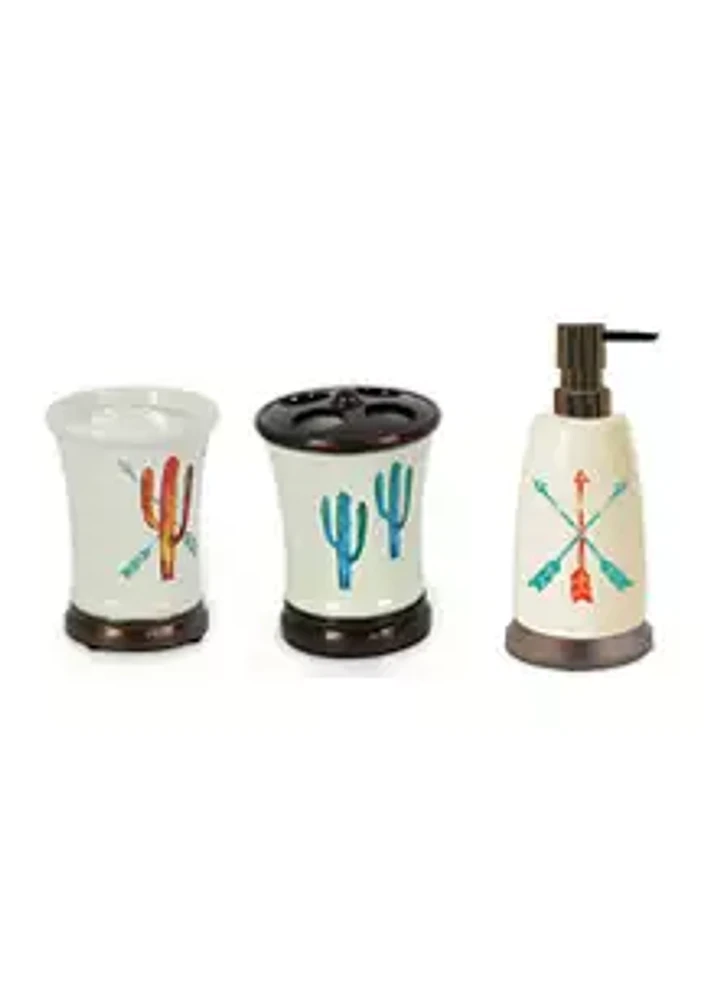 Paseo Road by HiEnd Accents Ceramic Cactus Resin Countertop Bathroom Set